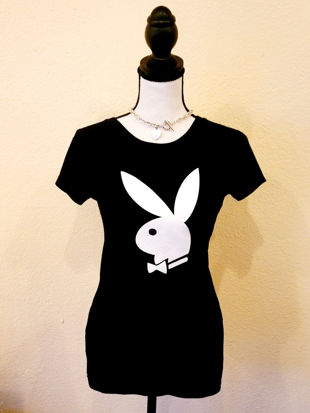 Y2K Vintage Playboy Signature Black & White Tee Authentic Retro Bunny T-Shirt